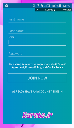 آموزش تصویری ساخت اکانت لینکدین Linkedin در اندروید