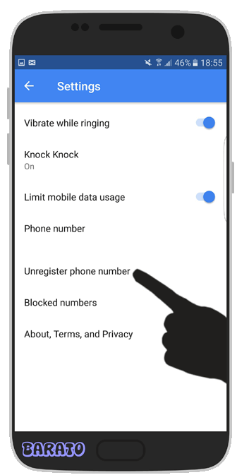 آموزش تصویری حذف اکانت گوگل دو Google Duo در اندروید