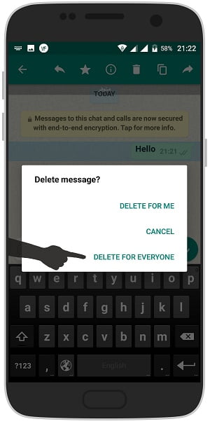 آموزش تصویری حذف پیام دوطرفه در واتس اپ - حذف پیام اشتباهی در واتساپ