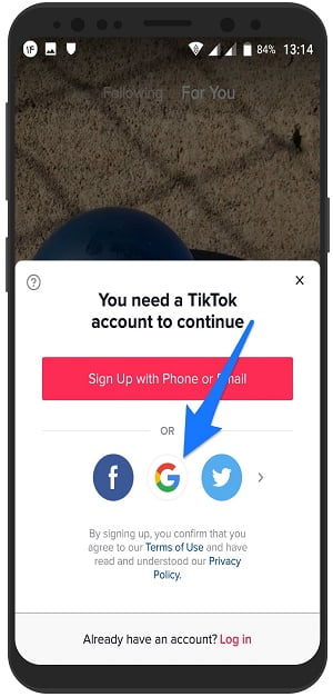 آموزش ثبت نام با حساب گوگل در تیک تاک TikTok در گوشی اندروید 3 آموزش ثبت نام با حساب گوگل در تیک تاک TikTok در گوشی اندروید