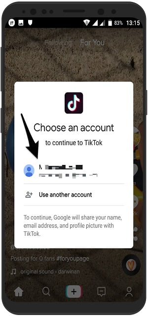آموزش ثبت نام با حساب گوگل در تیک تاک TikTok در گوشی اندروید 4 آموزش ثبت نام با حساب گوگل در تیک تاک TikTok در گوشی اندروید