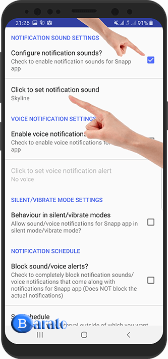 آموزش NotifiCon نوتیفیکن تغییر صدای هشدار پیش فرض اسنپ رانندگان در اندروید