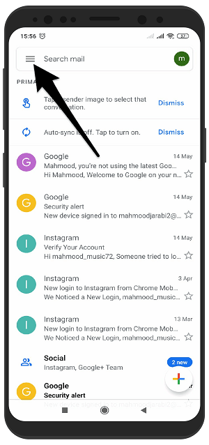 آموزش تصویری مشاهده پیام های ارسال شده در جیمیل Gmail اندروید