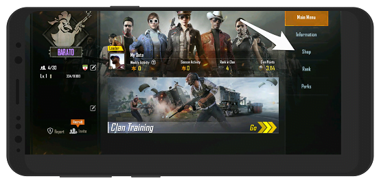 آموزش تصویری خرید با امتیاز کلن در فروشگاه کلن پابجی موبایل PUBG 3 آموزش تصویری خرید با امتیاز کلن در فروشگاه کلن پابجی موبایل PUBG