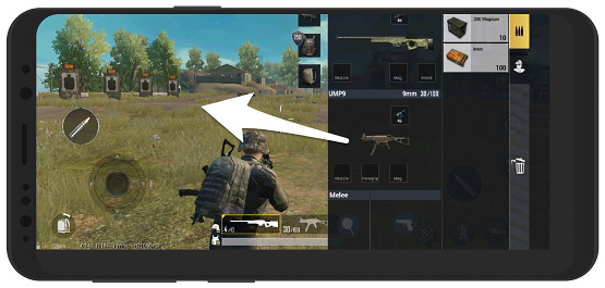 آموزش انداختن اسلحه در پابجی موبایل PUBG در گوشی اندروید