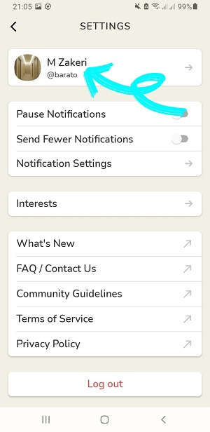 آموزش تصویری حذف اکانت کلاب هاوس در اندروید Delete Account Clubhouse
