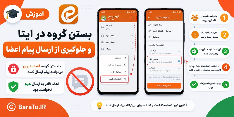 آموزش بستن گروه در ایتا و جلوگیری از ارسال پیام اعضا