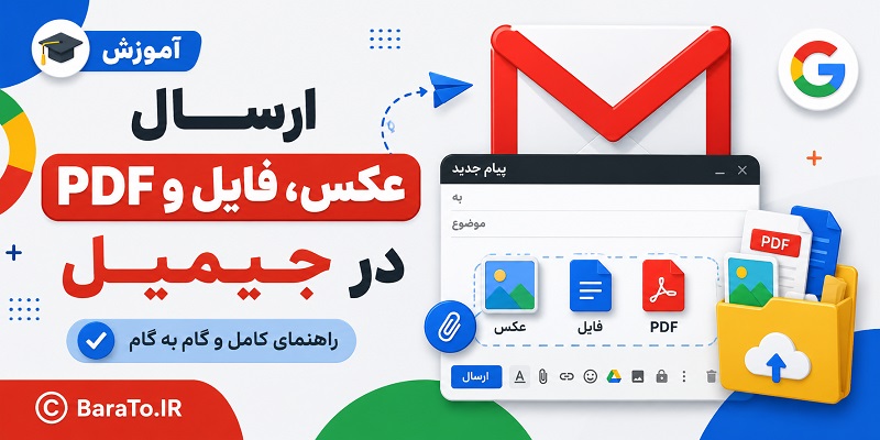 آموزش ارسال عکس، فایل و PDF در جیمیل (Gmail) با گوشی اندروید